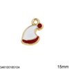 Casting Pendant Christmas Cap with Enamel 15mm