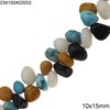 Semi Precious Stone Nugget Beads with Horizontal Hole 10x15mm