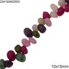 Semi Precious Stone Nugget Beads with Horizontal Hole 10x15mm