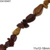 Semi Precious Stone Nugget Beads Red & Yellow Agate 7x15-20mm