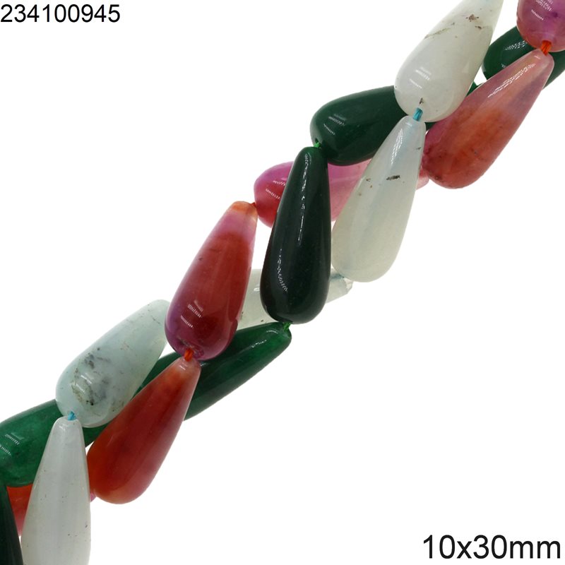 Jade Peashape Beads 10x30mm