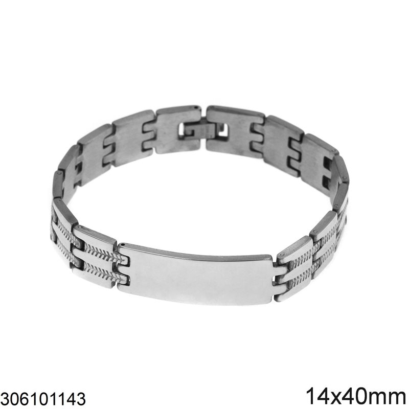 Stainless Steel Bracelet with Tag 14x40mm