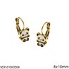 Stainless Steel Hook Earrings Bunny with Enamel 10x12mm