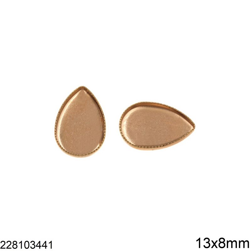 Brass Pearshape Cup Closed Bottom 13x8mm