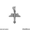 Stainless Steel Pendant Airplane 22x26mm