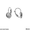 Stainless Steel Leverback Earring with Cup 6-10mm