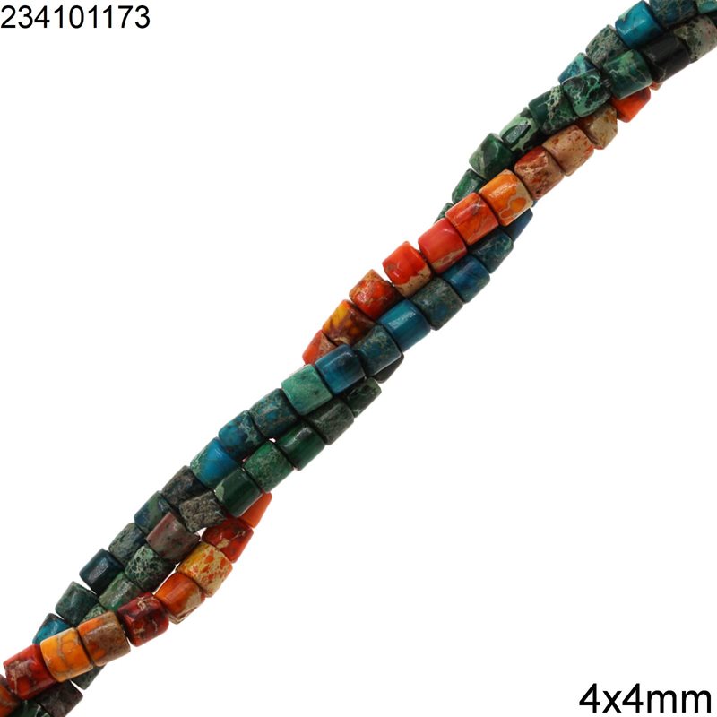 Jasper Rodelle Beads 4x4mm