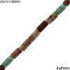 Jasper Tube Beads 4x8mm