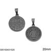 Stainless Steel Pendant Disk with Jesus 18-25mm