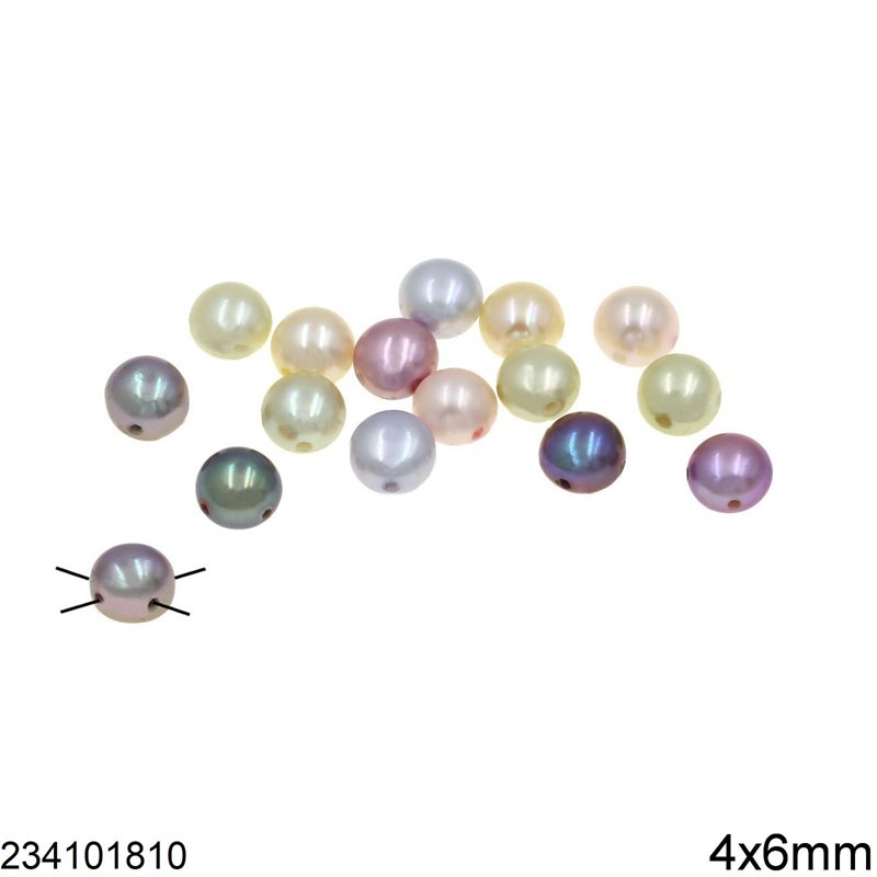 Freshwater Pearl Beads Flat Bottom with 4 Holes 4x6mm (81 pcs)