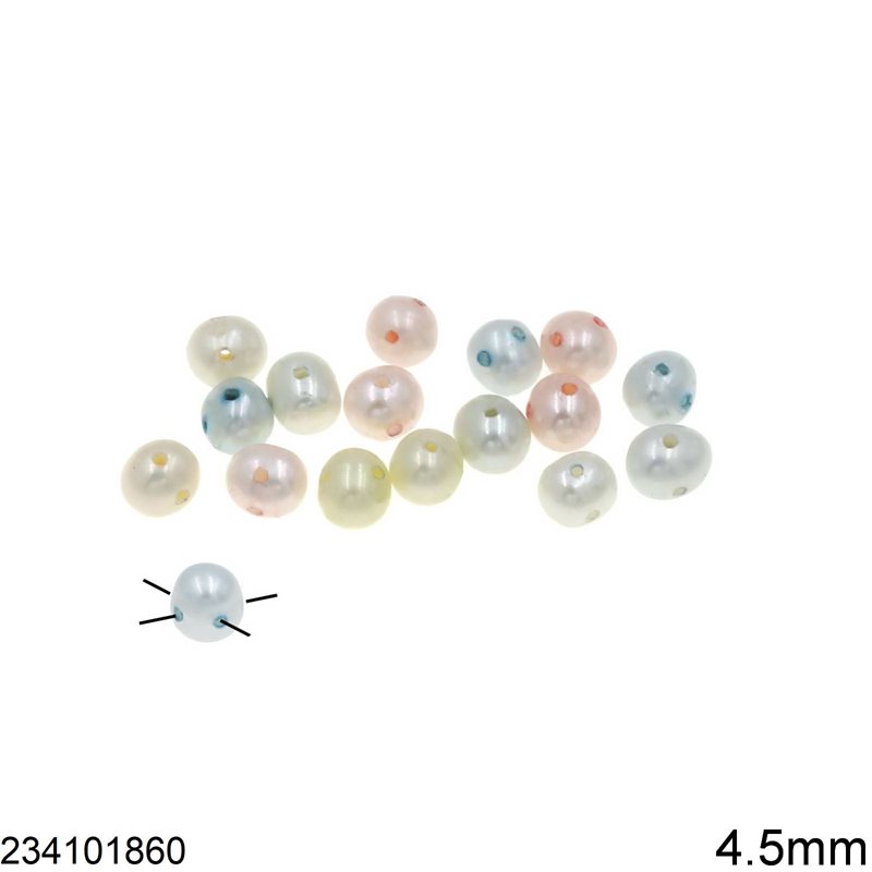 Freshwater Pearl Beads with 4 Holes 4.5mm (105 pcs)