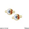 2024 New Years Lucky Charm Casting Round Spacer Evil Eye/24 with Enamel 12mm