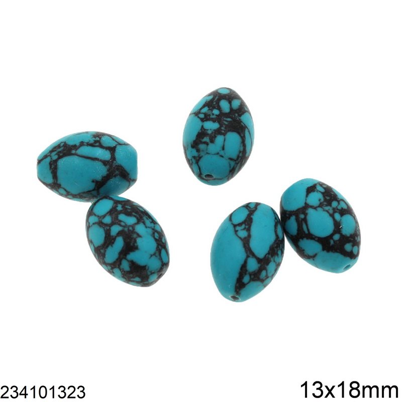 Pasta Synthetic Turquoise  Oval Beads 13x18mm