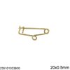 Brass Safety Pin with Loop 20x0.5-0.8mm