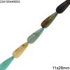 Jade Pearshape Faceted Bead 11x28mm