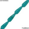Jade Pearshape Faceted Bead 11x28mm