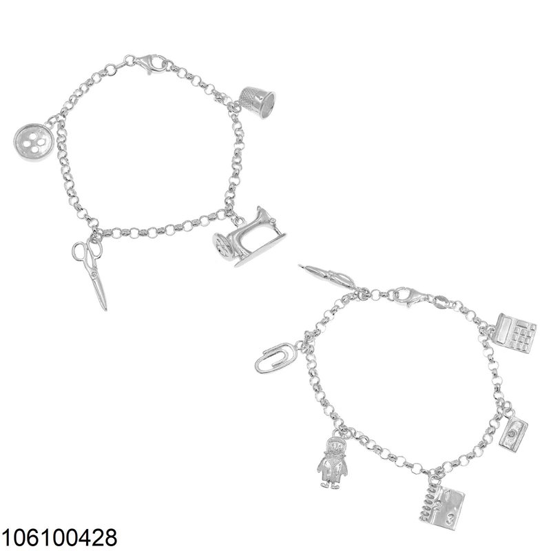 Silver 925 Bracelet with Hanging Motif