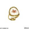 Stainless Steel Ring with Natural Flower in Transparent Enamel 18-28mm