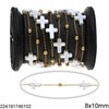 Stainless Steel Chain with Shell Cross 7-8mm and Round Beads