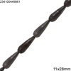 Jade Pearshape Faceted Bead 11x28mm