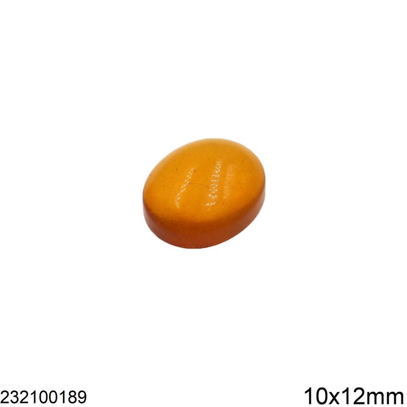 Semi Precious Amber Oval Cabochon Stone 10x12mm