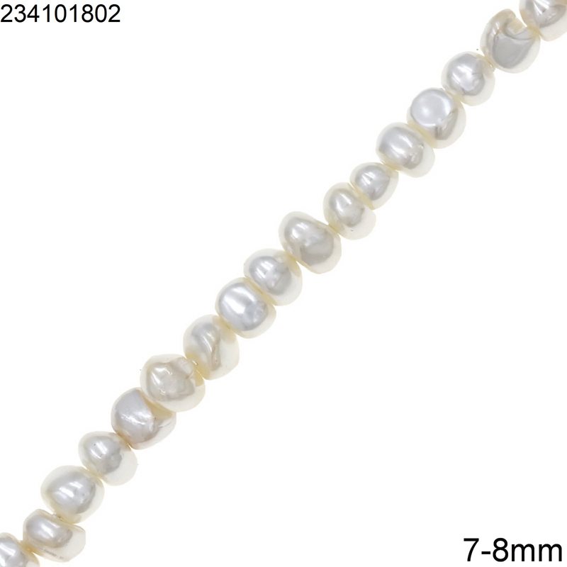 Shell Pearl Nugget Beads Pearl Coated 7-8mm
