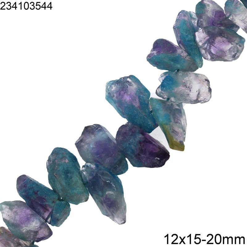 Amethyst Irregular Beads Dyed Half Blue 12x15-20mm