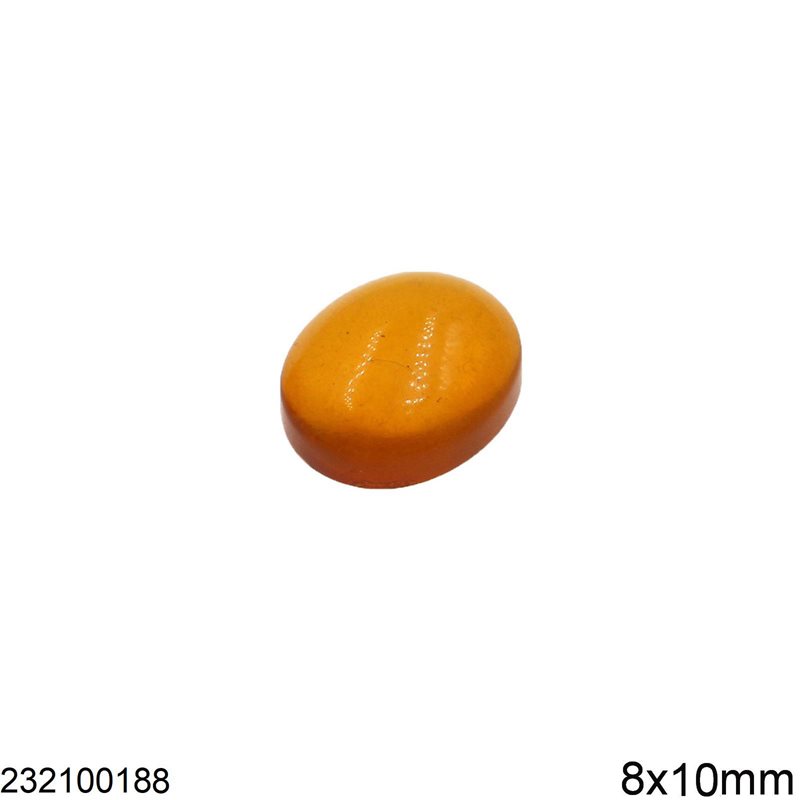 Semi Precious Amber Oval Cabochon Stone 8x10mm