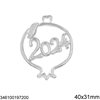 2024 New Years Lucky Charm Pomegranate with Leaf 40x31mm