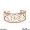 Silver 925 Bracelet with Lacy 30x70mm, Rose Gold