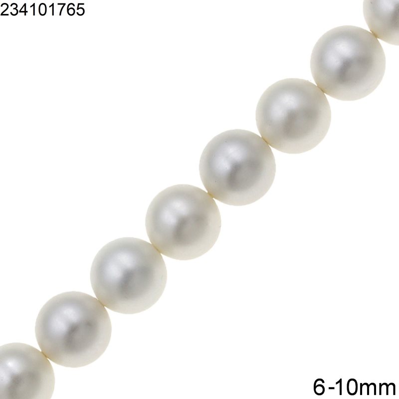 Shell Pearl Round Beads Pearl Coated Matte 6-10mm
