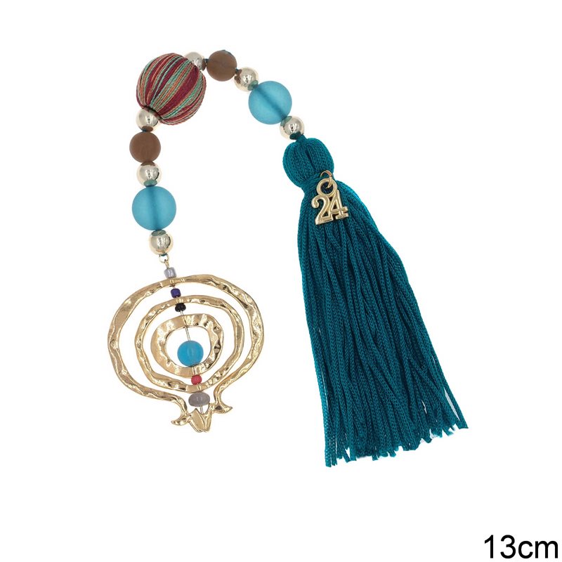 New Year's Lucky Charm with Casting Pomegranate & Tassel 13cm