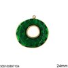 Stainless Steel Round Part with Enamel 24mm