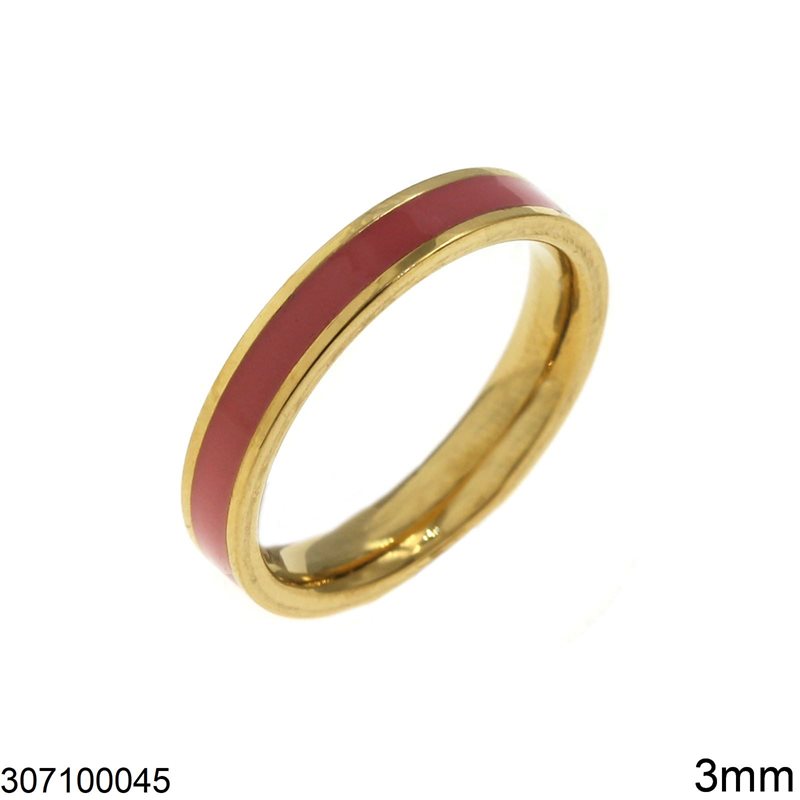 Stainless Steel Ring with Enamel 3mm