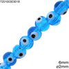 Glass Bead Evil Eye 6mm, Hole 2mm