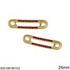 Stainless Steel Spacer Safety Pin with Rhinestones 25mm