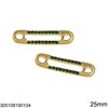 Stainless Steel Spacer Safety Pin with Rhinestones 25mm