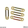 Stainless Steel Spacer Safety Pin with Rhinestones 25mm