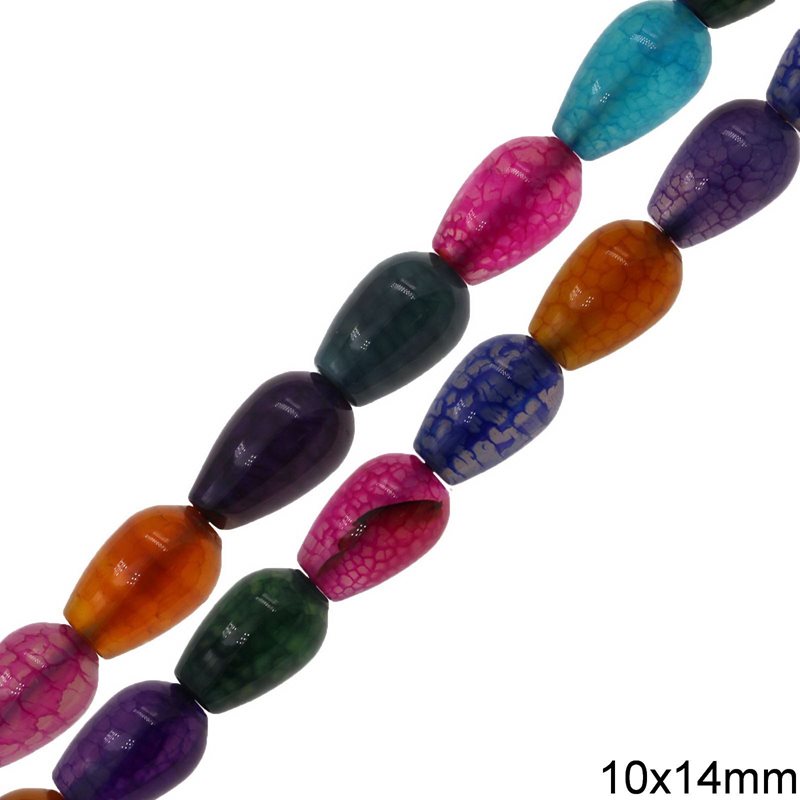 Agate Peashape Beads 10x14mm