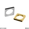 Stainless Steel Square Ring with Enamel 4mm