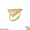 Stainless Steel Ring Triangle with Shell 18mm
