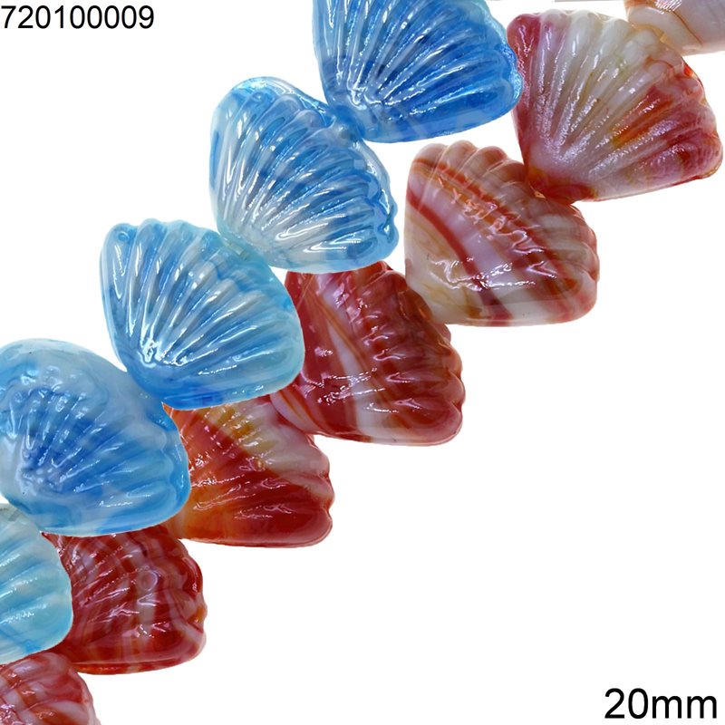 Murano Glass Beads Clam 20mm