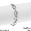 Stainless Steel Bracelet Oval Flat Hoops 14x10mm