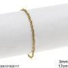 Stainless Steel Twisted Herringbone Chain Bracelet 3mm