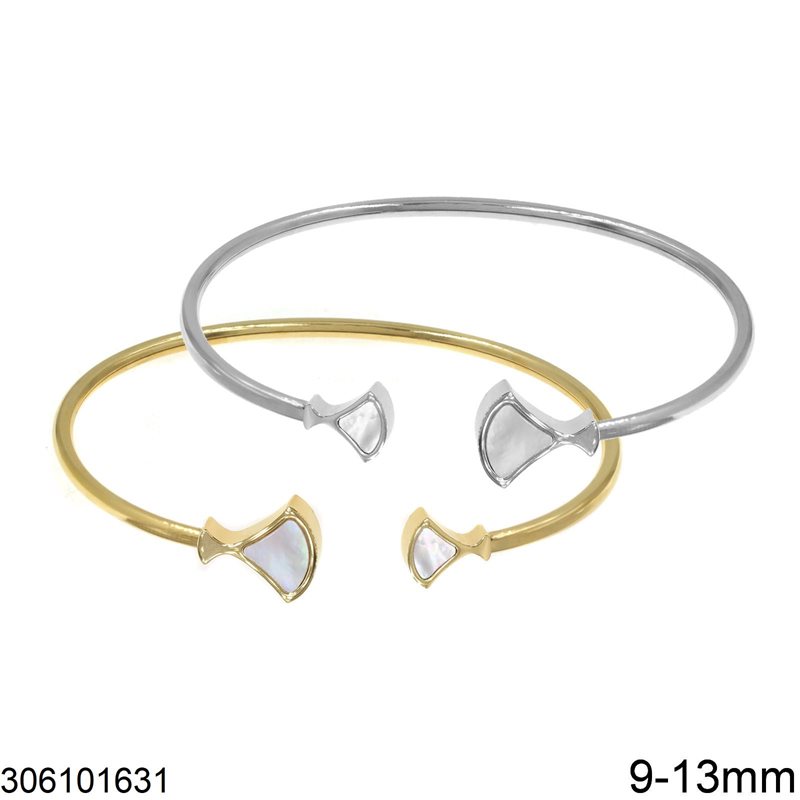 Stainless Steel Bracelet with Shell Stones 9-13mm