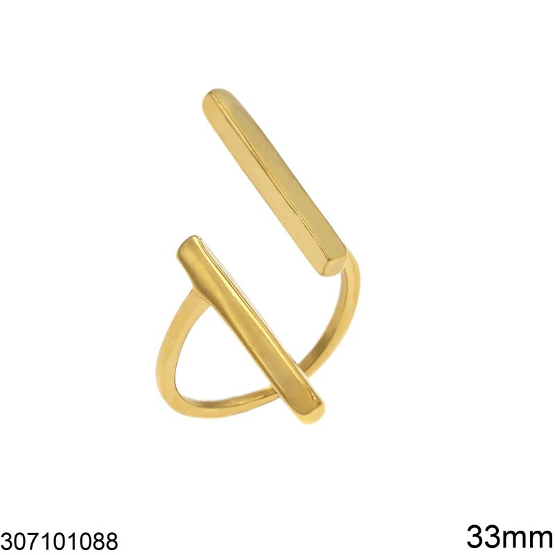 Δαχτυλίδι Ατσάλινο Παράλληλες Μπάρες 33mm