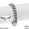 Stainless Steel Gourmette Chain Bracelet 10mm with Nail Clasp