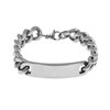 Stainless Steel Diamond Cut Gourmette Chain Bracelet with Tag 14x60mm