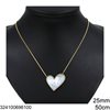 Stainless Steel Snake Chain Necklace with Heart 25-29mm