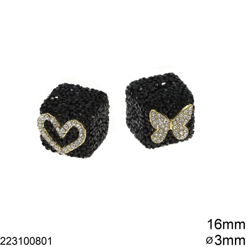 Shamballa Cube Beads 16mm